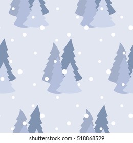 pattern in the form of fir trees with snow