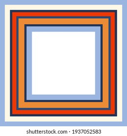 Pattern in the form of a frame made of colored squares. Background with place for text for your design. Vector illustration