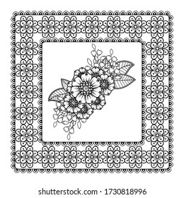 Pattern in form of mandala with flower. Mehndi flower decoration in ethnic oriental, indian style. doodle ornament. outline hand draw illustration.