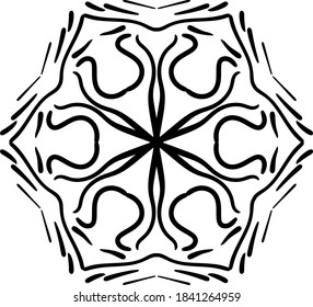 Pattern in form of mandala for greeting card, case print, etc. Abstract patterns. Mandala pattern black and white. Vector illustration