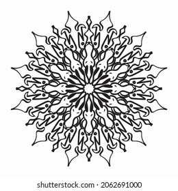 Pattern in the form of a mandala for Henna, Mehndi, tattoo, decoration. Decorative decoration in ethnic oriental style. Book page tar.