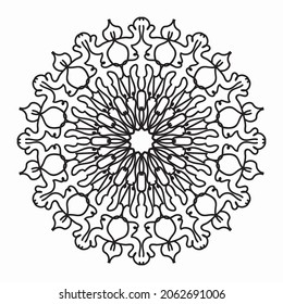 Pattern in the form of a mandala for Henna, Mehndi, tattoo, decoration. Decorative decoration in ethnic oriental style. Book page tar.