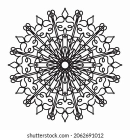 Pattern in the form of a mandala for Henna, Mehndi, tattoo, decoration. Decorative decoration in ethnic oriental style. Book page tar.