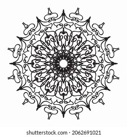 Pattern in the form of a mandala for Henna, Mehndi, tattoo, decoration. Decorative decoration in ethnic oriental style. Book page tar.