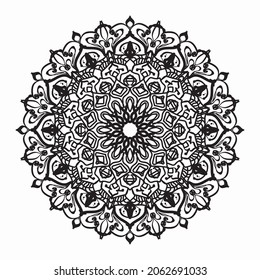 Pattern in the form of a mandala for Henna, Mehndi, tattoo, decoration. Decorative decoration in ethnic oriental style. Book page tar.