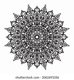 Pattern in the form of a mandala for Henna, Mehndi, tattoo, decoration. Decorative decoration in ethnic oriental style. Book page tar.