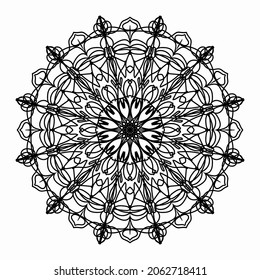 pattern in the form of a mandala for Henna, Mehndi, tattoos, decorations. Decorative decoration in ethnic oriental style. Coloring book page.