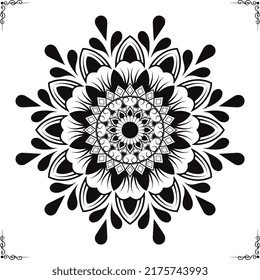 Muster in Form von Mandala für Henna, Mehndi, Tattoo, Dekoration. Dekorative Ornamente im orientalischen Stil. Farbige Buchseite.