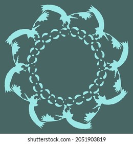 a pattern in the form of an ornament from images of silhouettes of birds for prints on T-shirts, cards, banners, cars, posters and for decorating backgrounds of interiors and other surfaces
