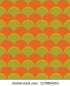pattern in the form of scales with orange and green elements