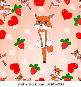  pattern with Fox in the style of Marilyn Monroe