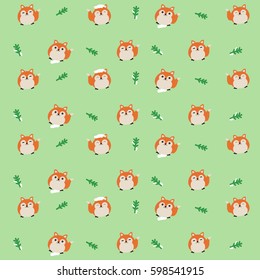Pattern of fox(green,wallpaper,background)