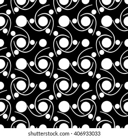 pattern of fragments of atoms(black and white)