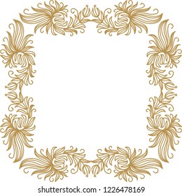 Pattern frame of branches. Vector illustration