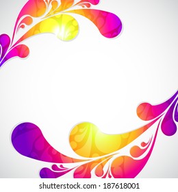 Pattern with frame of colorful pink water drop