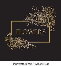 pattern frame with colors. gold on black	
