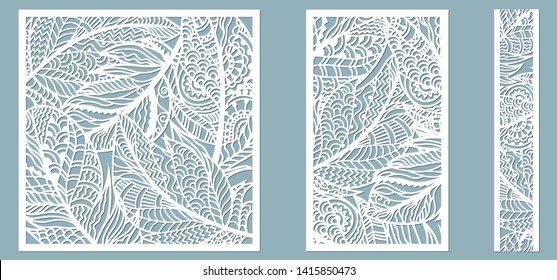 Pattern frame with feathers. Line, rectangle, square as a pattern of feathers. Template for laser, plotter cutting.