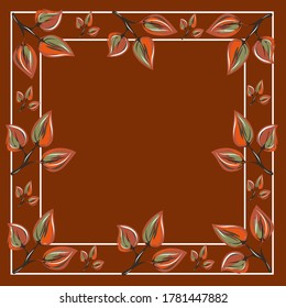 Pattern. Frame. Leaves. Fall. Wood. Summer. Spring. Background, floral pattern.Isolated vector image.
