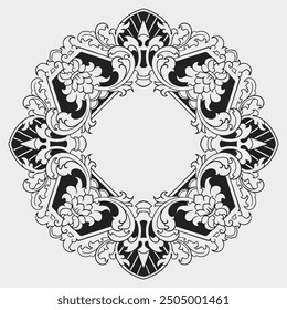 Ornamento del arte de la línea del marco del patrón