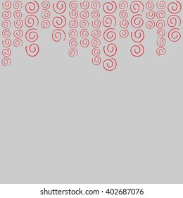 Pattern frame with for text red curlicues