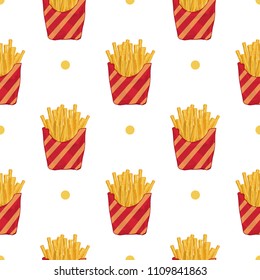 pattern French fries fastfood object graphic background 