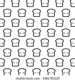 pattern of fresh breads sliced kawaii style