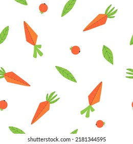 Pattern fresh carrot background food for background, wallpaper, print, fabric Vector illustration
