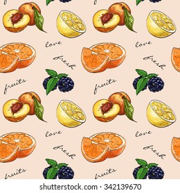 Pattern fresh fruit. Mix fruits background. Healthy eating, dieting concept, clean eating.