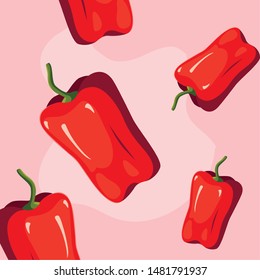 pattern of fresh red paprikas vegetables