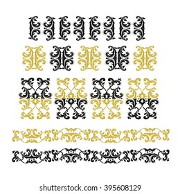  pattern, frieze, Oriental,floral, elements,