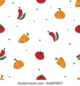 pattern fruit carrot pepper tomato pumpkin