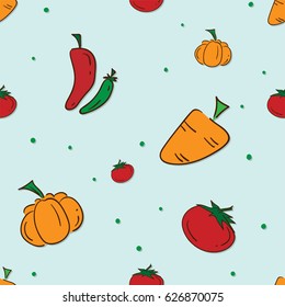pattern fruit carrot pepper tomato pumpkin