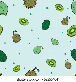 pattern fruit durian kiwi watermelon guava 