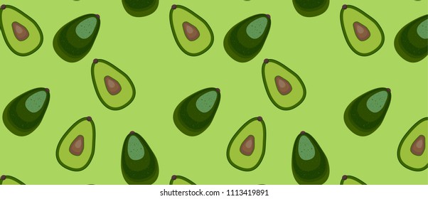 pattern with fruit slices of avocado