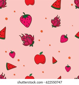 pattern fruit Strawberry dragon fruit apple watermelon 
