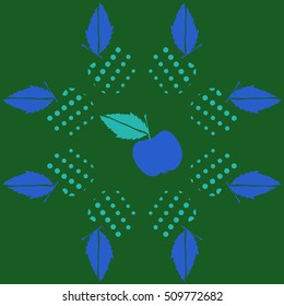 Pattern of fruits, halftone.