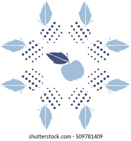 Pattern of fruits, halftone.