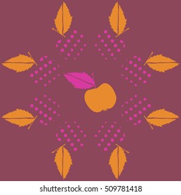 Pattern of fruits, halftone.