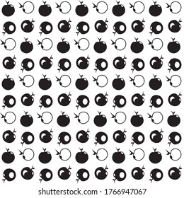 MONÓCROMO DE FRUTAS DE PATRÓN SIMPLE CON VECTOR DE FONDO BLANCO