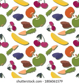 Pattern of fruits and vegetables.