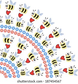 pattern with funny bees 