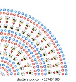 pattern with funny bees 
