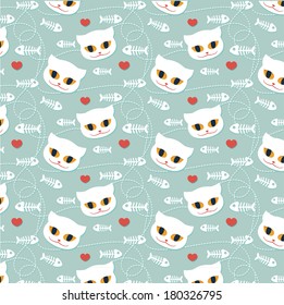 pattern -funny cartoon kitten