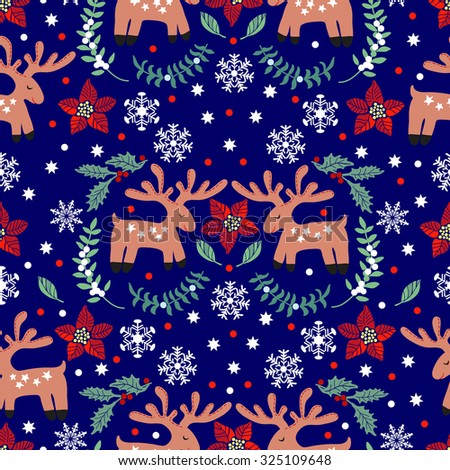 pattern with funny christmas deer hand drawing seamless for fabric design gift wrapping - Funny Christmas Wrapping Paper pattern with funny christmas deer hand drawing seamless for fabric design gift wrapping - Funny Christmas Wrapping Paper