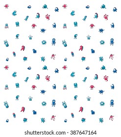 pattern of funny monsters background