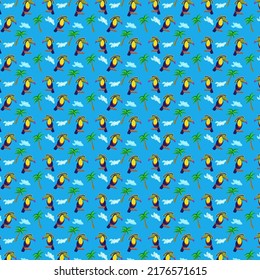 A pattern of a funny parrot in a sombrero