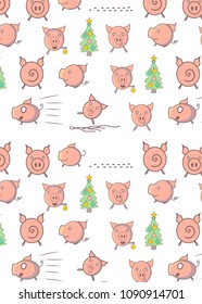 pattern with funny pigs