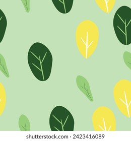 pattern of funny trees in yellow and green on a light background