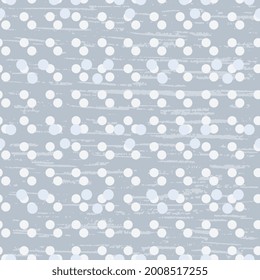 Pattern with funny white circles on a bluish background, textured. Seamless vector pattern. For sewing, surface packaging design.