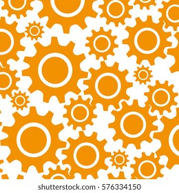 pattern with gear wheel icon mechanims